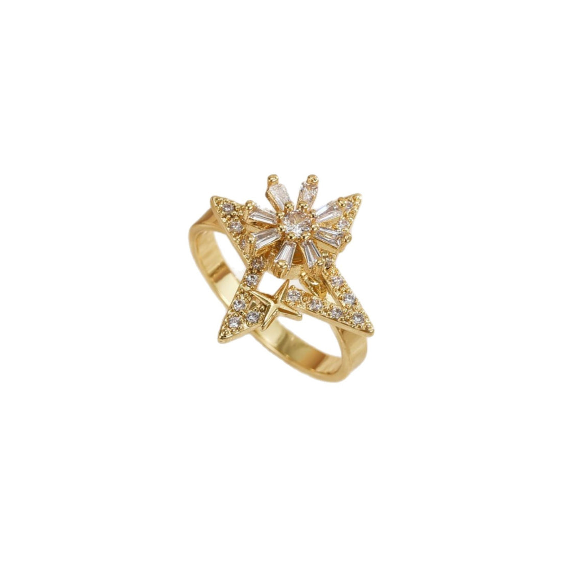 Temperament Wild Affordable Luxury Copper Plating 18K Gold Ring